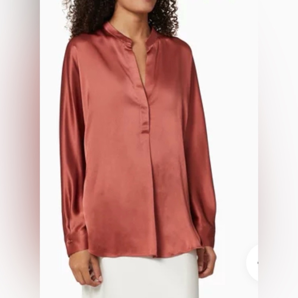 Vince Silk band collar Blouse